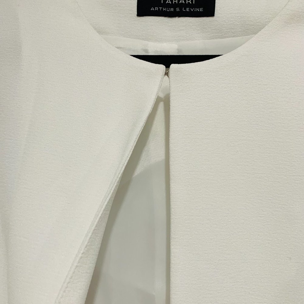 Tahari Arthur S. Levine White Collarless Sleeveless Blazer Coat Size US 18 - Picture 6 of 8